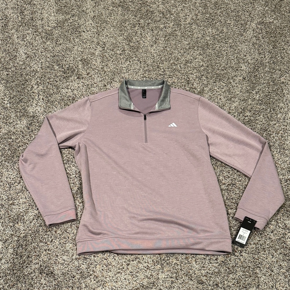 adidas Light Purple/Gray Quarter-Zip Pullover